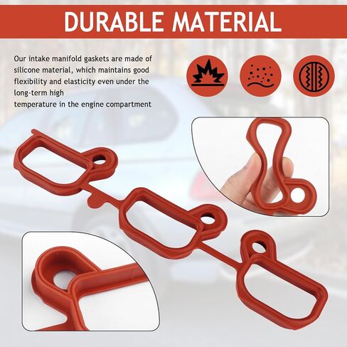 2PCS Car Intake Manifold Gasket Set Replacement OEM 11611436631,Silicone Intake Manifold Gasket Kit Compatible with BMW,Lower & Upper Car Intakes Gaskets Set Cars Accessories in Saudi Arabia
