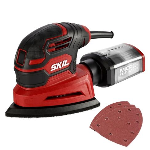 SKIL Corded Detail Sander, Includes 3pcs Sanding Paper and Dust Box - SR250801 in Saudi Arabia