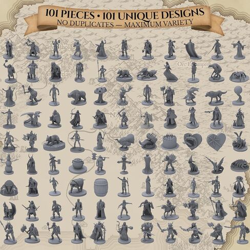 101 Unique Miniatures - Mythical Heroes Complete Edition - Suitable Size for DND in Saudi Arabia