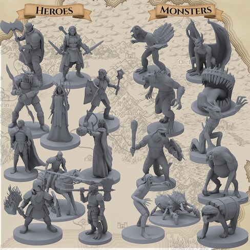 101 Unique Miniatures - Mythical Heroes Complete Edition - Suitable Size for DND in Saudi Arabia