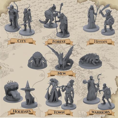 101 Unique Miniatures - Mythical Heroes Complete Edition - Suitable Size for DND in Saudi Arabia