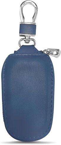 Wuyaoyao Car Key Case, Car Key Fob Cover Case, Leather Key Fob Case with Metal Hook and Keyring Zipper Bag for Remote Key Fob (Black) in Saudi Arabia