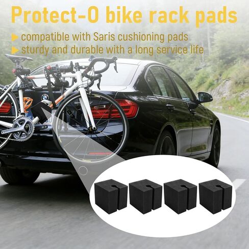 4Pcs Protect-O Pads for Bike Racks Protector Compatible with Saris Cushion Pads Thickened Design (Black) in Saudi Arabia