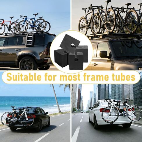4Pcs Protect-O Pads for Bike Racks Protector Compatible with Saris Cushion Pads Thickened Design (Black) in Saudi Arabia