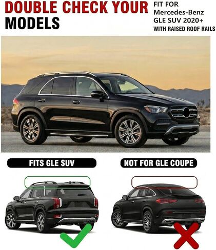 330LBS Roof Rack Cross Bars Fit for 2020-2026 Mercedes-Benz GLE W167 GLE350 GLE450 GLE450e GLE580 GLE43 GLE53 GLE63 AMG S SUV, Standard Sunroof OK, Affect Panoramic Sunroof Opening in Saudi Arabia