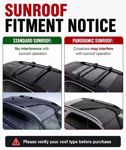 330LBS Roof Rack Cross Bars Fit for 2020-2026 Mercedes-Benz GLE W167 GLE350 GLE450 GLE450e GLE580 GLE43 GLE53 GLE63 AMG S SUV, Standard Sunroof OK, Affect Panoramic Sunroof Opening in Saudi Arabia