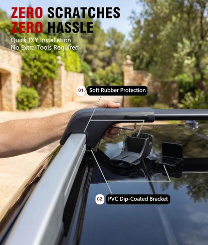 330LBS Roof Rack Cross Bars Fit for 2020-2026 Mercedes-Benz GLE W167 GLE350 GLE450 GLE450e GLE580 GLE43 GLE53 GLE63 AMG S SUV, Standard Sunroof OK, Affect Panoramic Sunroof Opening in Saudi Arabia