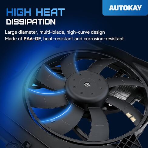 مجموعة مروحة تبريد مشعاع المحرك AUTOKAY لـ Ford Edge 2009-2014 لـ Lincoln MKX 2007-2012 مروحة تبريد تحل محل 9T4Z8C607A 9T4Z8C607A 7T4Z-8C607-B FO3115175 in Kuwait