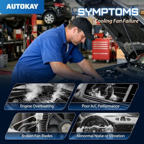 مجموعة مروحة تبريد مشعاع المحرك AUTOKAY لـ Ford Edge 2009-2014 لـ Lincoln MKX 2007-2012 مروحة تبريد تحل محل 9T4Z8C607A 9T4Z8C607A 7T4Z-8C607-B FO3115175 in Kuwait