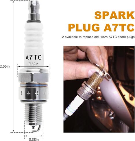 2 PCS Spark Plugs, A7TC Spark Plug Replacement for GY6 50cc 70cc 90cc 110cc 125cc 150cc Engines, Standard A7TC Ignition Plugs Compatible with U20FSR U22FSR-U C5HA C5HSB in Saudi Arabia