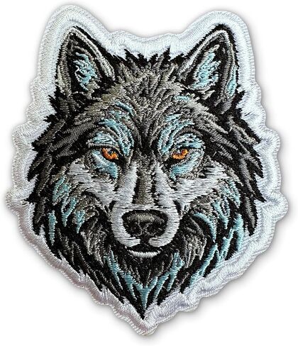 Wolf Patch Forrest Animal Wilderness Nature Mountain Adventure Sew-On/Iron-On Embroidered Patches DIY Applique Accessories for Backpacks, Dog Harnesses, Army Vests, Gym Bags, Hats, Helmets 3 Inches in Saudi Arabia