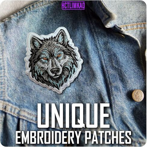 Wolf Patch Forrest Animal Wilderness Nature Mountain Adventure Sew-On/Iron-On Embroidered Patches DIY Applique Accessories for Backpacks, Dog Harnesses, Army Vests, Gym Bags, Hats, Helmets 3 Inches in Saudi Arabia