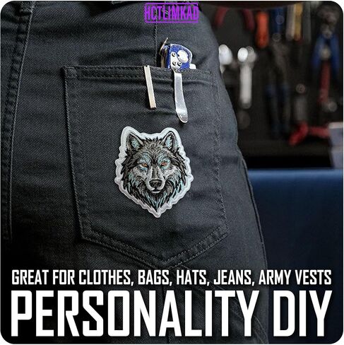 Wolf Patch Forrest Animal Wilderness Nature Mountain Adventure Sew-On/Iron-On Embroidered Patches DIY Applique Accessories for Backpacks, Dog Harnesses, Army Vests, Gym Bags, Hats, Helmets 3 Inches in Saudi Arabia
