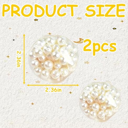 2 PCS Pearl Squishy Set, Bead-Filled Crunchy Ball, Crunchy Squishy with Soft Slow-Return Texture for Desk Display, in Pearl White Finish in Saudi Arabia