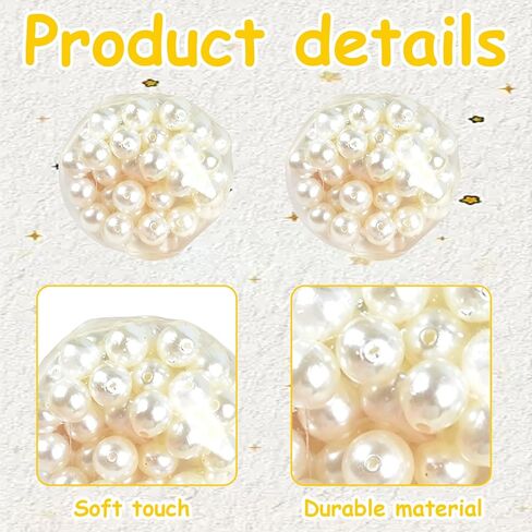 2 PCS Pearl Squishy Set, Bead-Filled Crunchy Ball, Crunchy Squishy with Soft Slow-Return Texture for Desk Display, in Pearl White Finish in Saudi Arabia