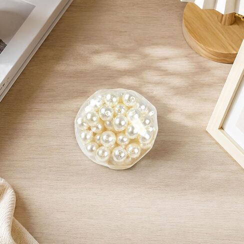 2 PCS Pearl Squishy Set, Bead-Filled Crunchy Ball, Crunchy Squishy with Soft Slow-Return Texture for Desk Display, in Pearl White Finish in Saudi Arabia
