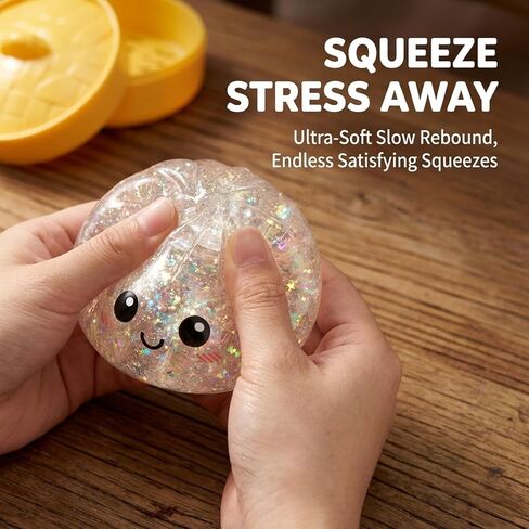 Dumpling Fidget Toys, 2 Pcs Stress Relief Squeeze Toys for Anxiety Management, Fidgeting Control and Desk Relaxation, Colorful Ball Dumpling Mystery Box in Saudi Arabia