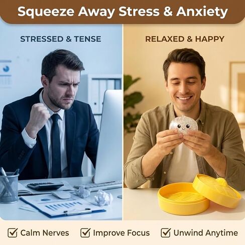 Dumpling Fidget Toys, 2 Pcs Stress Relief Squeeze Toys for Anxiety Management, Fidgeting Control and Desk Relaxation, Colorful Ball Dumpling Mystery Box in Saudi Arabia