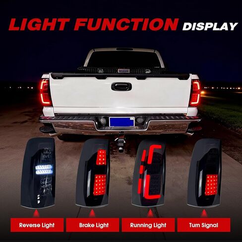 MEGAIE DOT Approved Smoked LED Tail Light Assembly Compatible with 1999-2006 Chevy Silverado 1500 2500 and 1999-2002 GMC Sierra 1500 2500 3500 in Saudi Arabia