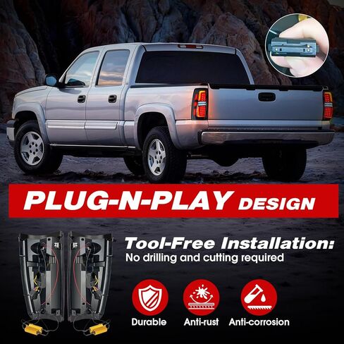 MEGAIE DOT Approved Smoked LED Tail Light Assembly Compatible with 1999-2006 Chevy Silverado 1500 2500 and 1999-2002 GMC Sierra 1500 2500 3500 in Saudi Arabia