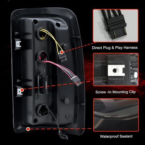 Daikokuya Sequential Full Led tail lights for 2000-2006 Chevy Suburban Tahoe,GMC Yukon Starting Animated Rear Light Assembly, Dynamic Turn Signal,Brake Light,Reverse Light Smoked in Saudi Arabia