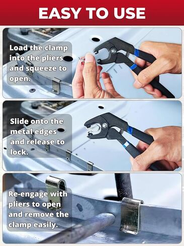 11PCS Panel Fixing Clamps with Pliers, Automotive Body Panel Holding Tools for Welding Clamping, Anti-Rust Sheet Metal Holder for Dent Repair and Bodywork in Saudi Arabia