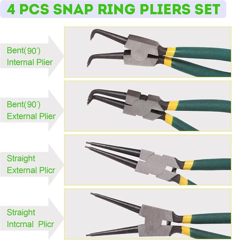 7-Inch Heavy Duty Snap Ring Pliers Set Clip Pliers for Retaining Rings, Internal & External Removal Pliers with Straight Tips – Durable Snap-Ring Pliers for Mechanics, DIY, Automotive Repair in Saudi Arabia