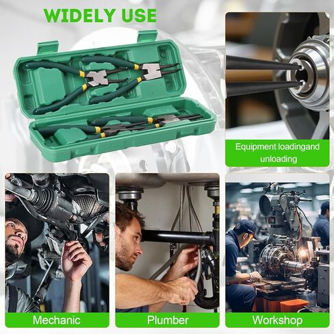 7-Inch Heavy Duty Snap Ring Pliers Set Clip Pliers for Retaining Rings, Internal & External Removal Pliers with Straight Tips – Durable Snap-Ring Pliers for Mechanics, DIY, Automotive Repair in Saudi Arabia