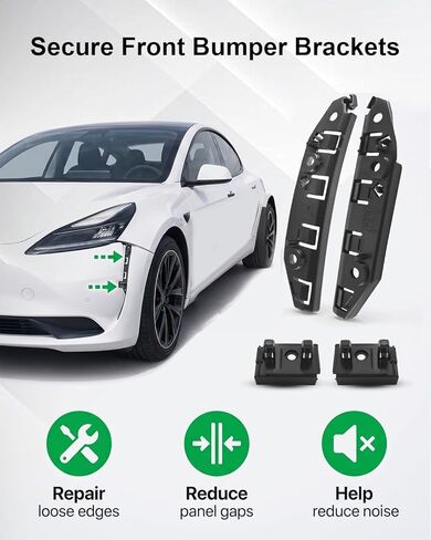 4 قطع طقم دعم دعامة المصد الأمامي مناسب لطراز Tesla 3 2017-2024، جانب اللفافة الأيمن الأيسر إلى حامل تثبيت الحاجز استبدال 1084181-00-E 1084182-00-E 1084171-00-F 1084172-00-F in Kuwait