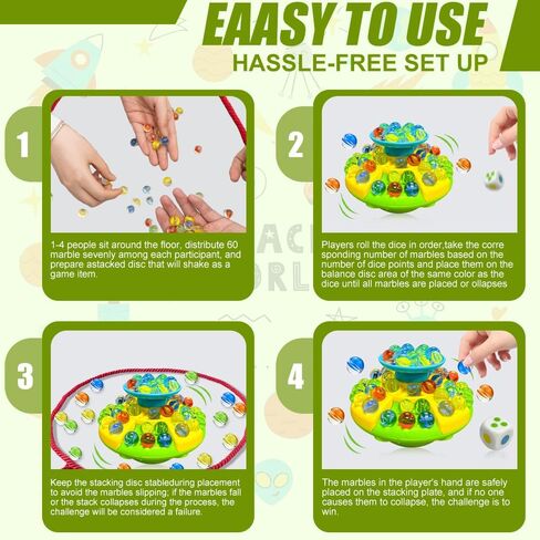Marble Balance Game for Kids and Adults, 3-Tier Tower Stack Game with 60 Marbles for Family Game Night in Saudi Arabia