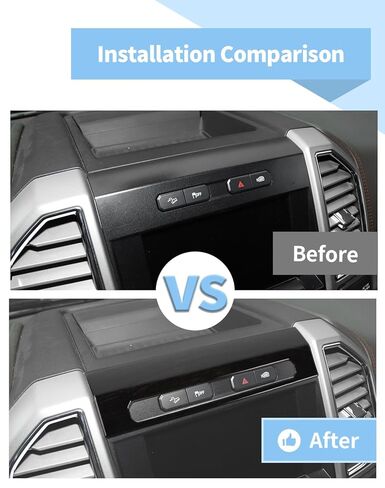 لوحة مفاتيح إضاءة الطوارئ Voodola مزخرفة متوافقة مع Ford F150 2015-2020، حبيبات خشبية سوداء in Kuwait