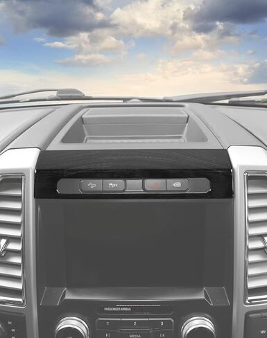 لوحة مفاتيح إضاءة الطوارئ Voodola مزخرفة متوافقة مع Ford F150 2015-2020، حبيبات خشبية سوداء in Kuwait