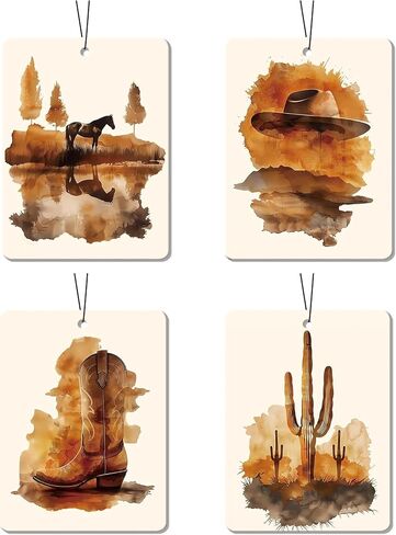 Mountain Landscape Car Air Freshener 4 Pcs, Nature - Themed Hanging Air Freshener for Cars, Closet, Drawer, Scenic Car & Home Decor for Nature Lovers, Gift for Outdoor Enthusiasts in Saudi Arabia