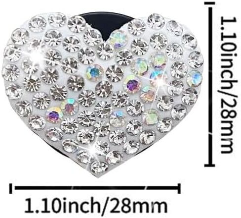 8 Pcs Silver Bling Heart Air Vent Clips, Crystal Car Fresheners, Diffuser With Rhinestone Decoration, Cute Interior Accessories for Women Girls, Decorations in Saudi Arabia