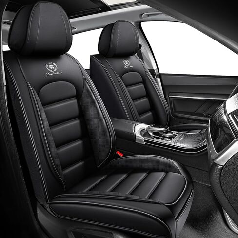 ILMO 2 Front Seat Covers for Ford F150 2009-2026, Waterproof Nappa Leather Truck Seat Cover with Soft Touch, Compatible Airbag Auto Interior Covers (Black&Red) in Saudi Arabia
