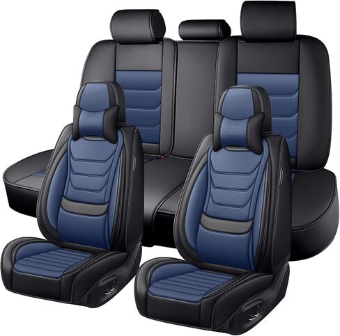 Nappa Leather Seat Covers Full Set for Honda Fit 2007-2020, 5 Seats Waterproof & Tear-Resistant Car Seat Cover Inside Zipper Design and Reserved Opening Holes(Standard Full Set/Black) in Saudi Arabia