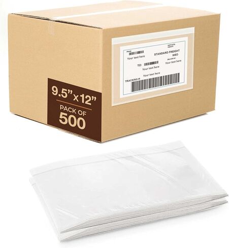 8.5x11 Shipping Label Sleeves 500 Pack Strong Adhesive Back for Secure Package Labelling, Protects Documents with Packing Slip Pouches Packing Sleeves for Mailing and Packaging -WaterProof and Durable in Saudi Arabia