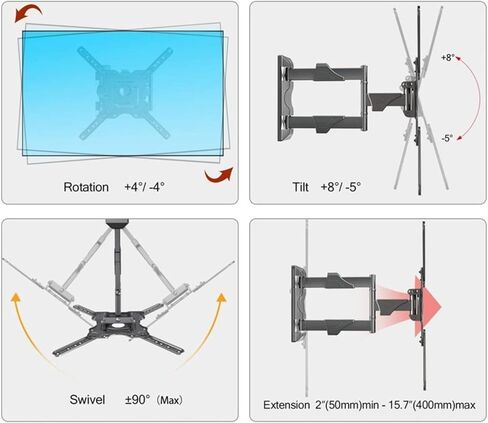 P4 Telescopic rotating 32-55-inch LCD TV holder rack in Saudi Arabia