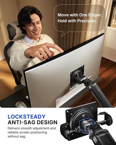 حامل شاشة مزدوج HUANUO FlowLift Pro لشاشات مقاس 13-32 بوصة، حامل شاشة MechaSpring، أذرع شاشة قابلة للتعديل لشاشتين مع إمالة/دوران/دوران، حامل VESA بدون أدوات، أقصى حمل 19.8 رطل in Kuwait