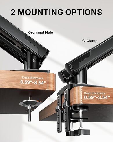 حامل شاشة مزدوج HUANUO FlowLift Pro لشاشات مقاس 13-32 بوصة، حامل شاشة MechaSpring، أذرع شاشة قابلة للتعديل لشاشتين مع إمالة/دوران/دوران، حامل VESA بدون أدوات، أقصى حمل 19.8 رطل in Kuwait