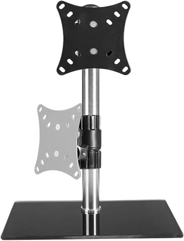 TV Stand - Tabletop for 14-27 Inch LCD LED TVs Height Adjustable with Tempered Glass Base in Saudi Arabia