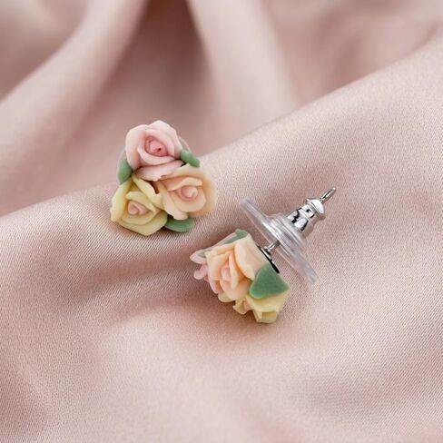 1928 Jewelry Gold-Tone Rose Button Stud Earrings in Saudi Arabia