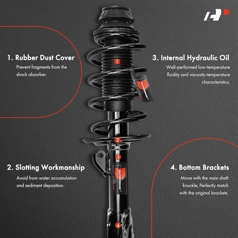 A-Premium Front Struts Compatible with Toyota Prius C 2016-2019 - 2x Replacement Suspension Complete Strut Assembly Shock with Coil Spring in Kuwait