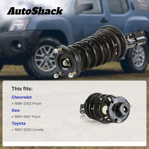 AutoShack Front Complete Strut & Coil Spring Assembly - Driver Side for Toyota, Chevrolet & Geo, Corolla 1993-2002 Prizm 1998-2002 Prizm 1993-1997, FWD L4 1.6L 1.8L in Kuwait