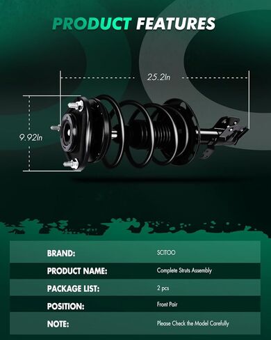 SCITOO Front Strut Spring Assembly Shock Absorber 2014-2018 for Toyota Corolla FWD Quick Strut Shock with 172990 172989 in Kuwait