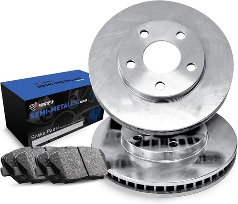 R1 Concepts Rear Brake Kit Fits 2003-2010 Chrysler PT Cruiser; 2003-2005 Dodge Neon| Semi Met Brake Pads and Blank Brake Rotors| 11.0" Rear Rotor in Kuwait