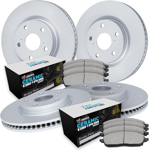 R1 Concepts Front and Rear Brake Kit Fits 2001-2003 BMW 525i; 1997-2000 BMW 528i| Euro Ceramic Brake Pads and Blank Brake Rotors| 12.0" Front & 12.0" Rear in Kuwait