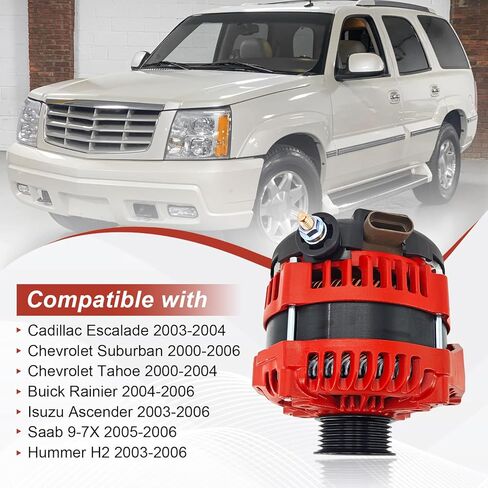 15768830 High Output 12V 300AMP Alternator Compatible with Chevy Suburban Tahoe, Cadillac Escalade, Rainier Ascender, Hummer H2, Saab 9-7X 2000-2006 in Kuwait