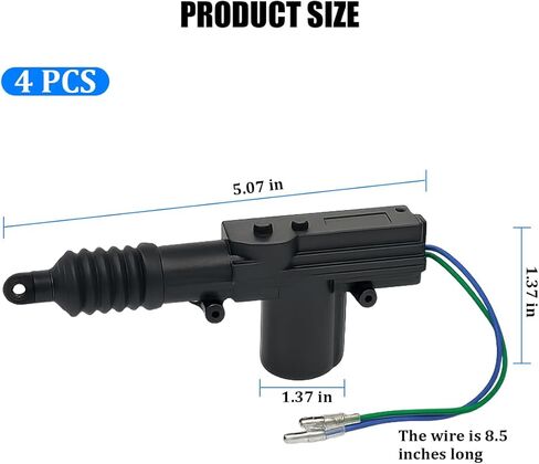 4PCS Car Door Lock Actuator, 12V 2-Wire High Power Vehicle Central Locking System Actuator Kit, Heavy-Duty Automotive Replacement Accessories, Universal for SUV Saloon Cars Truck in Kuwait