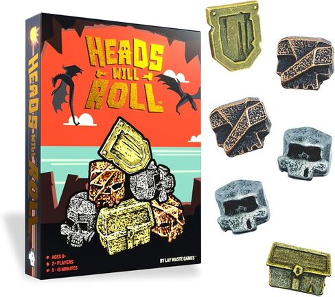 Heads Will Roll – Metal Skull Toss Dexterity Party Game for Adults & Families | Fast-Paced Skill Game for 2+ Players, Ages 8+, 5-15 Min Gameplay in Saudi Arabia